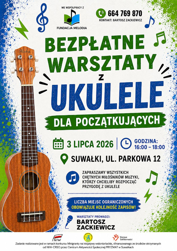 Fundacja Melodia zaprasza na bezpłatne warsztaty z ukulele dla początkujących